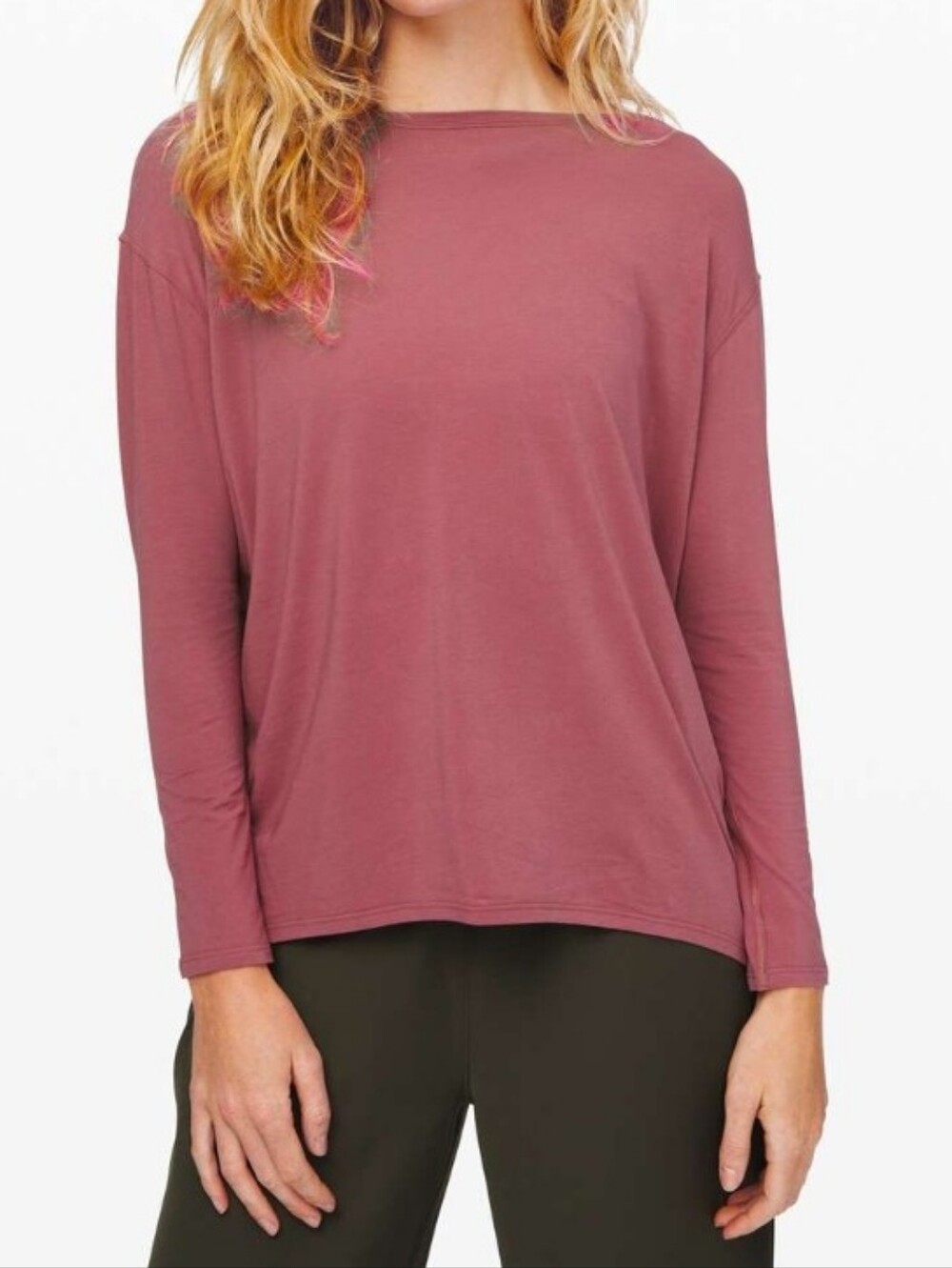 Lululemon Back In Action Long Sleeve Shirt Moss Rose L